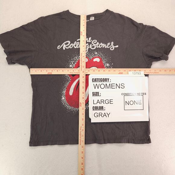 Rolling Stones Band Graphic Short Sleeve T Shirt Womens Size Large L Gray - Picture 5 of 9